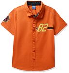 Amazon Brand - Jam & Honey Boy's Regular Fit Shirt (JH-BST-SH-25_Orange 9-10 Years)