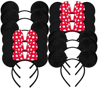 Amycute 12 pcs Diadema de Orejas de Mouse Ratón, Cosplay de Disfraz de Diadema, fiesta Mouse cumpleaños Accesorio de Niños Niñas