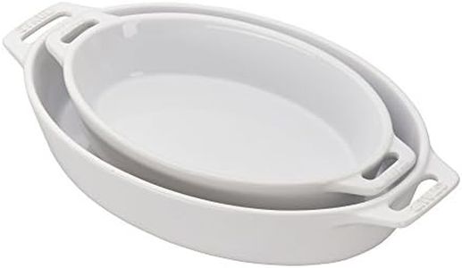 STAUB Ceramics Oval Baking Dish Set, 2-piece, White