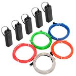 Litake EL Wire, 5PCS 15m/50ft Neon Light Battery Powered Electroluminescent Wire Glowing Strobing Decorative Light for Halloween Xmas Party Pub