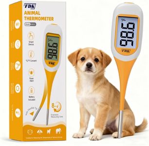 FDK Digital Dog & Cat Thermometer for Fever Detection, 8s Fast Reading Pet Rectal Thermometer with Large LCD Screen, Comfortable Flexible Soft Tip Fever Alert °C/°F Switchable