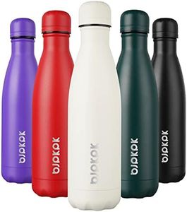 BJPKPK Stainless Steel Water Bottles -17oz Insulated Water Bottles, Sports Water Bottles Keep Cold for 24 Hours and hot for 12 Hours,BPA Free Water Bottles,Angle White