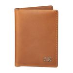 Calvin Klein Men's RFID Leather Minimalist Bifold Wallet, Tan Duofold, One Size