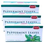 3 Crown Peppermint Leaves Herbal Tea 20 Bags - Pack of 3 (60 Bags)