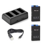 Newmowa Replacement Battery (2-Pack) and Rapid 3-Channel Charger for MAX