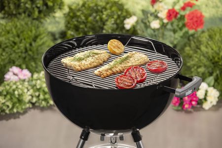 Weber Bar-B-Kettle Charcoal BBQ, 57cm – Porcelain-Enamelled, Black/Silver