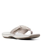 Clarks Women's Breeze Sea Flip-Flop, Light Taupe Synthetic,4.5 UK