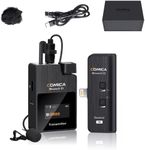 comica Wireless Microphone for iPhone, BoomX-DMI 2.4G Wireless Lavalier Microphone with Transmitter and Receiver for iPhone 12,11, X, 8, 7 iPad MacBook, Lapel Mic System for Interview Podcasting Vlog