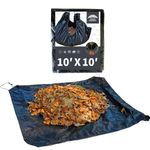 RAINDEWAY Drawstring Tarp 10x10 Feet, 9 mil Black Poly Yard Tarp with Drawstring, Reusable Leaf Lawn Garden Tarp Bag by RAINDEWAY