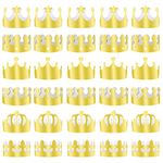 TUPARKA 30 Pieces Golden King Crowns Gold Foil Paper Party Crown Hat Cap for Birthday Celebration Baby Shower Photo Props