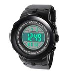 xcluma Multi-Function 30M Sports Waterproof Sport Watch, Electronic Digital Watch, Men's Wrist Luminous Watch Black