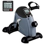 Under Desk Bike Pedal Exerciser, AGM Mini Exercise Bike Foot Cycle Arm & Leg Peddler Exerciser Machine with LCD Screen Displays (Gray)