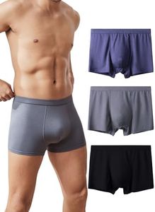 YOUJIOU Men's Soft Trunk Underwear Comfortable Short Leg Underpanties 3 Pack (Multicolor, S)