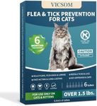 Flea Treatment for Cat Flea and Tick Prevention for Cats Kitten, 6-Month Supply, Cat Flea Treatment & Control, Repellent, Fast Acting Topical Drops for Cats, Over 1.5 lbs, 24-Hour Protect