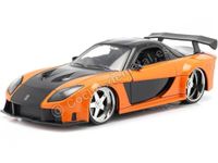 Jada Han'S Mazda Rx-7 Orange And Black Fast & Furious Movie 1/24 Diecast Model Car -30732