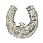 Horseshoe Brooch, Lucky Horse Shoe Brooch, Handmade, in Fine Pewter by William Sturt