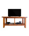 Bali Bench TV Stand Cabinet - Solid Pine Wood Entertainment Console - Wooden Accent Table for Living Room, Bedroom or Home Office - Fits Televisions Up to 55 Inches LCD LED - Cherry Brown