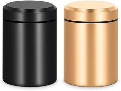 NKTOLEE Aluminum Storage Jar Portable Airtight Multipurpose Storage Container for Spices Coffee Tea (Black & Gold)