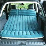 SUV RV MPV Car Air Mattress, Inflatable Thickened Airbed with Car Pump Footstools, Outdoor Travel Camping Back Seat Flocking Surface Sleeping Air Bed, Length 197cm