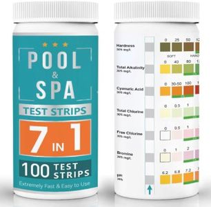 Test Strips - Hot Tub - Pool- 7 In 1-100 Strips - Chlorine - PH - Total Alkalinity -Total Chlorine - Bromine - Cyanuric Acid - Total Hardness, Water Chemical Testing for Hot tub and Spa.