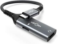 LERTOSEN USB C Splitter, Dual USB C Headphone and Charger Adapter,2-in-1 Type C Audio Dongle Cable with PD 60W Fast Charging Support Call Music for Pixel 4 3 2 XL,Galaxy S24 S23 S22 S21 S20,Xperia