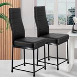 Zidle Bloom Dining Chair for Living Room Set of 2 Faux Leather | Bedroom | Restaurant | Cafe| Leatherette Back and Seat Powder Coated Metal Legs (Black) | 1 Year Warranty | Set of 2| pre Assembled