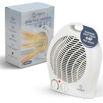 CUQOO 2KW Portable Fan Heater with Dual Heat Settings - Energy Efficient 2-in-1 Indoor Heating & Cooling Solution - Silent Operation, Overheat Protection for Home & Office Use