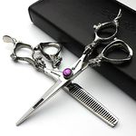 Japan 440C modeling studio scissors hairdresser professional 6 inch modeling tools set cutting scissors + thinning scissors (2pcs)