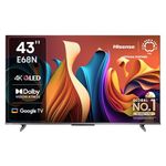 Hisense 108 cm (43 inches) E68N Series 4K Ultra HD Smart Google QLED TV 43E68N (Grey)