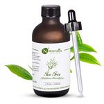 Naturalis Tea Tree Essential Oil - Tea Tree Oil for Hair, Face, Acne, Pimples and Scar - Pure and No Dilution Tea Tree Hair Oil - No Solvents - Ideal for Aromatherapy - 120ml