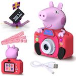 Wembley Kids Digital Camera Compact Peppa Pig Design 4GB SD Card 1200 mAh Battery Selfie Camera Video Recorder Photo Capture with Games for Girls Boys 3+ 4 5 6 7 8 - Pink