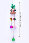 DHYAN Made up of 5 Pipe Wood Coper Wind Bells Chimes for Decorate Item with Sweet Sound | 21 Inches (Green)