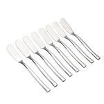 Rinboat Stainless Steel Butter Spreader Knife, Bread Jam Spreader, 6.38-Inch, Silver, Set of 8