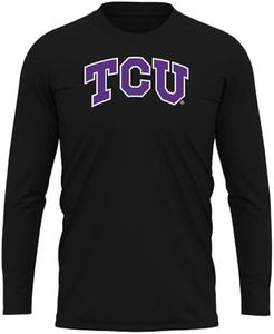 Official NCAA Collegiate Men's Sport Active Long Sleeve Shirt Primary Logo Collection, Texas Christian University/B/Primary Logo/Ls, X-Large