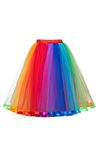 Misshow Womens Rainbow Tutu Skirt Layered Tulle Skirt Girls Colorful Halloween Costumes Tutus, One Size