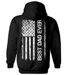 Tcombo Father's Day American Flag - Best Dad Ever Unisex Hoodie Sweatshirt - Black - XXL