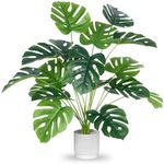 ELTNEGSA 28" Fake Plants Large Artificial Plants Indoor Tall Faux Monstera Plant for Home Office Living Room Garden Decor