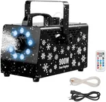 VEVOR 900W Snow Machine with 9 LED RGB Lights, 12 LED Lighting Colors, and Wireless Remote, Handheld/Hanging Outdoor Snowflake Machine Fake Snow Machines with 1L Tank for Christmas Party