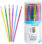 BELLE VOUS 144 Pack Kids Colourful Plastic Paint Brush Set with Case - 18.6cm/7.32 Inches - Children's Starter Art Tool Supplies - Soft Washable Brushes for Watercolour, Acrylic, Oil & Face Painting