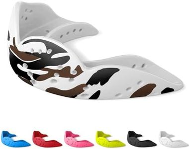 SISU Aero Medium Mouthguard, Arctic Camo - 30% Stronger Protection for Lacrosse, Football, Hockey, Roller Derby, Team Sports - Remoldable Up to 20 Times - Ultra Slim - Works for Braces - Non Toxic