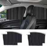 AGLAUROS Universal Fit Magnetic Car Side Window Privacy Sunshade, Car Sun Shade Side Window, Magnet Pleated Curtains for Car Window, Removable Car Window Curtains (Black)