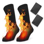 1 Pair Heated Socks Battery Powered Cold Weather Thermal Heating Socks Electric Heated Foot Warmer for Hunting Skiing Campin - 2Pcs Batteries Required