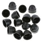 TERF® M10 Black Plastic Hex Nut Bolt Dome Cap Cover M10 (17mm Spanner) Nut and Bolt Protective Caps Cover Hexagonal - Pack of 20