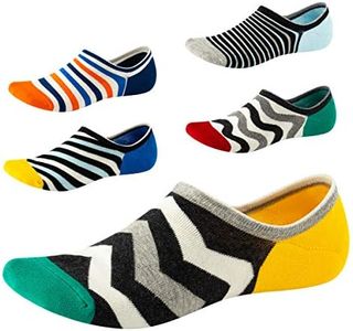 SEESILY Mens No Show Socks-Low Cut for Invisible-Non slip UK Size7-11 5 Pairs (4)
