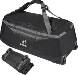 REDCAMP 140L Extra Large Duffle Bag with Wheels, Foldable Wheeled Holdall Travel Bag,Lightweight Waterproof Soft Suitcase Luggage with Rollers for Camping Sports Outdoor, Black