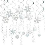 Juvale Christmas Snowflake Swirl Decorations for Holiday Party Decor (Silver, 30 Pack)