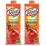 Real Pomegranate Fruit Juice -1L (Pack of 2) | Rich in Vitamin C | No Added Preservatives, No Artificial Colors & Flavours | Goodness of Best fruits | Daily Dose of Fruit Nutrition | Tasty, Refreshing & Energising Drink