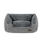 Feandrea Dog Bed, Pet Bed, Dog Sofa with Removable Washable Cover, for Small Dogs, 70 x 55 x 21 cm, Grey