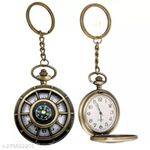 MALKIN 2 in 1 Compass Keychain with Watch | Compass for Directions | Camping Gadgets | Watch with Compass | Pocket Watch | Key Chains for Bikes | Key Chain for Car