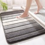 SWISSPACK 60X40 CMS Microfiber Bath Mat for Bathroom, Non-Slip Super Absorbent Machine Washable Extra Soft Thick Floor Foot Rugs (GREY, 60X40 CMS)